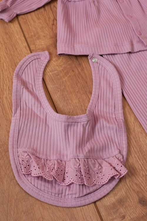 Kız Bebek Lila Fistolu 5li Şapkalı Hastane Çıkışı Seti 19474