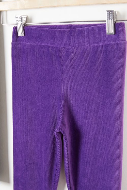 Kız Çocuk Fitilli 2li Kadife Tayt Siyah-Mor 20063