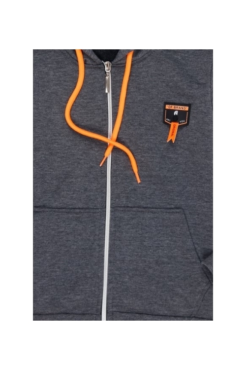 Mint Yeşili Erkek Çocuk Kanguru Cepli OfBrand Baskı Kapşon Hırka