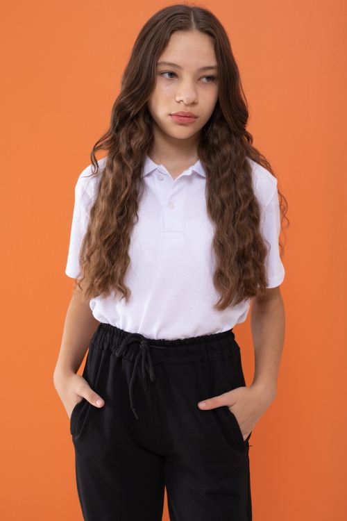 Kız Çocuk Siyah Beli Lastikli Fermuarlı Cep Okul Eşofman Altı 16268