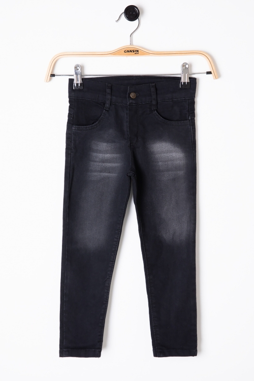 Krem Fermuar Yakalı Sweatshirt ve Jean Pantolonlu Erkek Çocuk Takım 20109