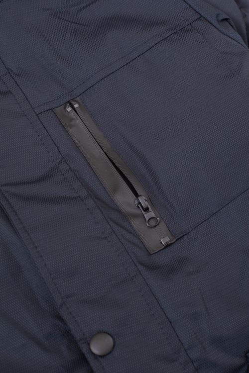 Lacivert Kürklü Kapüşonlu Fermuarlı Göğüs Cepli Erkek Çocuk Mont 19139