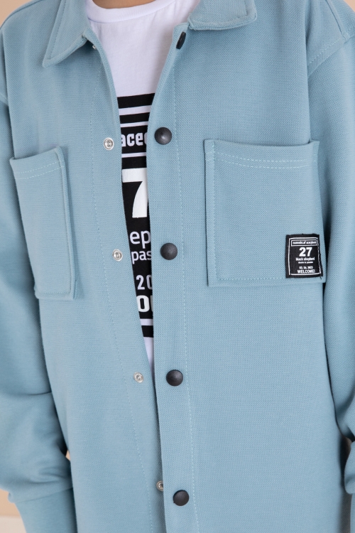 Mavi Armalı Gömlekli Jean Pantolonlu Erkek Çocuk 3lü Takım 19995