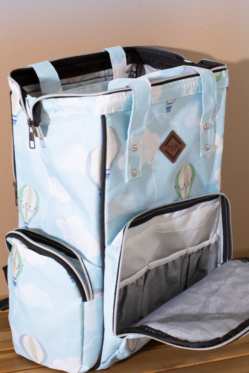 Mavi Desenli Çok Fonksiyonlu Termal Anne Bebek Bakım Çantası 19708