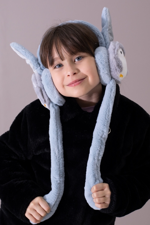 Mavi Penguen Figürlü Hareket Ettirilebilir Peluş Kulaklık 19803