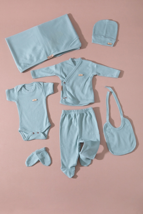 Mint Raporlu Battaniyeli 7li Bebek Hastane Çıkışı Seti 19723