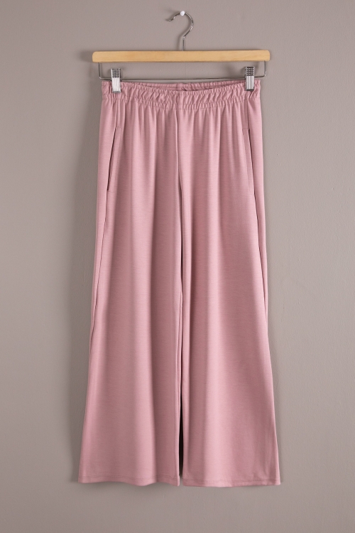 Pembe Geniş Paça Kesim Basic Kız Çocuk Pantolon 19786