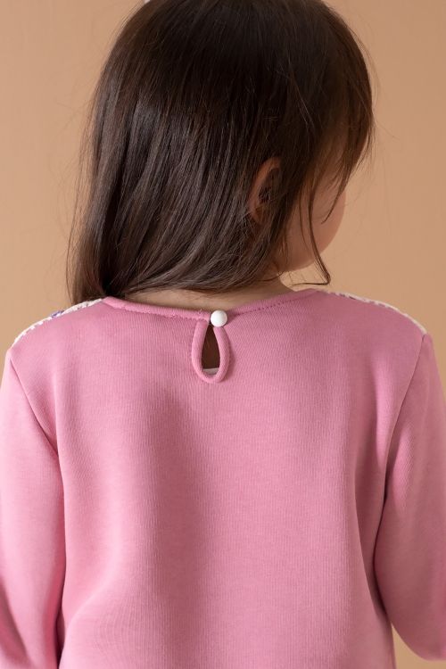 Pembe Önü Dantel Detaylı Şardonlu Kız Çocuk Eşofman Takımı 19701