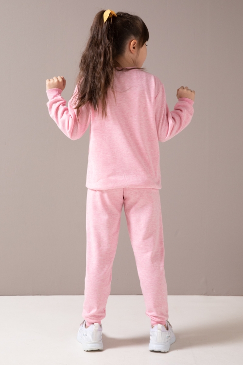 Pembe Unicorn Baskılı Şardonlu Kız Çocuk Eşofman Takımı 19857