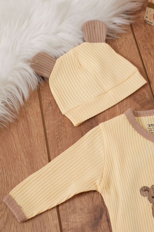 Sarı Koala Desenli Erkek Bebek 5 Parça Hastane Çıkışı Seti 19462