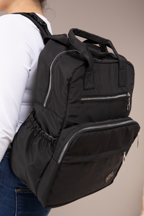 Siyah Çok Fonksiyonlu Bebek Bakımı & Anne Sırt Çantası 19836