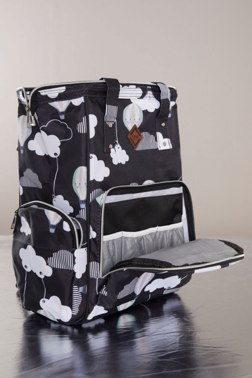 Siyah Desenli Çok Fonksiyonlu Termal Anne Bebek Bakım Çantası 19709