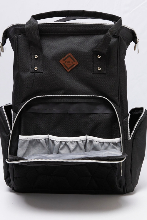 Siyah Kapitoneli Çok Fonksiyonlu Anne Bebek Bakım Çantası 19713