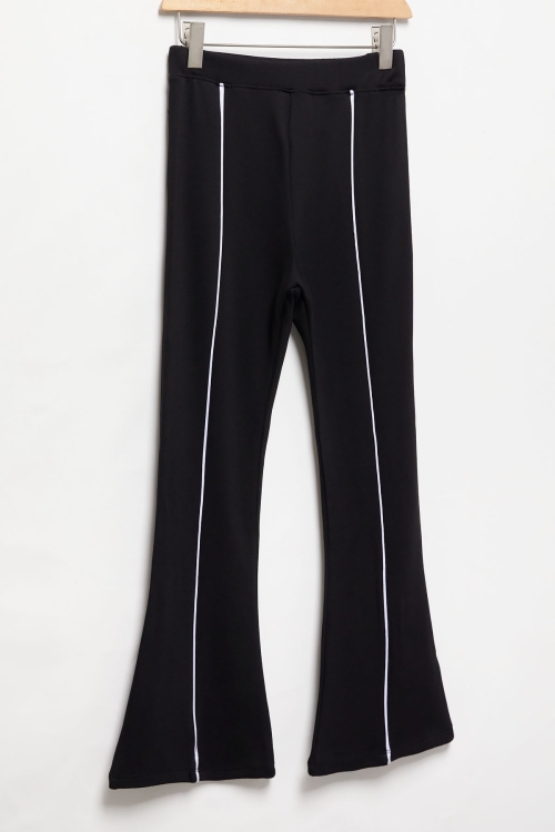 Siyah Önü Biyeli İspanyol Paça Kız Çocuk Tayt 19843