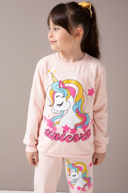 Somon Unicorn Baskılı Şardonlu Kız Çocuk Eşofman Takımı 19860