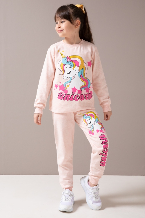 Somon Unicorn Baskılı Şardonlu Kız Çocuk Eşofman Takımı 19860