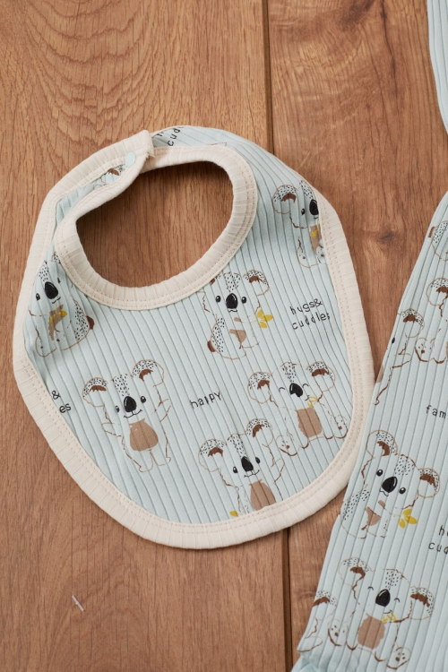 Yeşil Koala Desenli Erkek Bebek 5 Parça Hastane Çıkışı Seti 19461