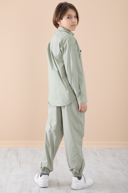 Açık Haki Erkek Çocuk Gögüs Cepli 3lü Takım 20352