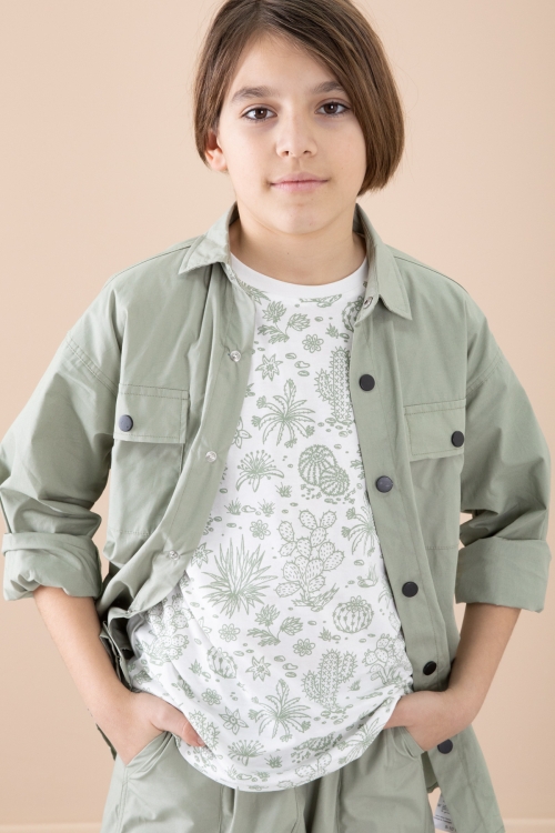 Açık Haki Erkek Çocuk Gögüs Cepli 3lü Takım 20352