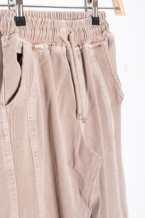 Bej Bel ve Paçası Lastikli Erkek Çocuk Keten Pantolon 20412