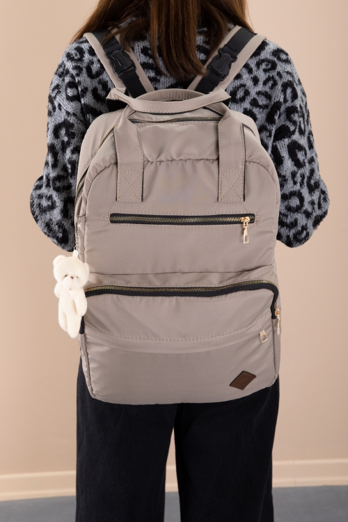 Bej Çok Fonksiyonlu Aksesuarlı Bebek Bakımı & Anne Sırt Çantası 20237