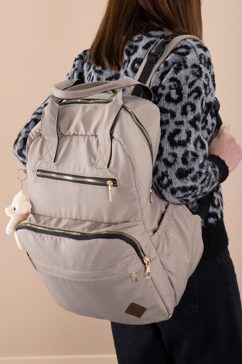 Bej Çok Fonksiyonlu Aksesuarlı Bebek Bakımı & Anne Sırt Çantası 20237