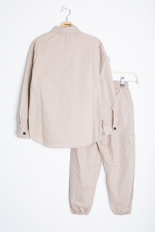 Bej Erkek Çocuk Baskılı Tişörtlü 3lü Takım 20331