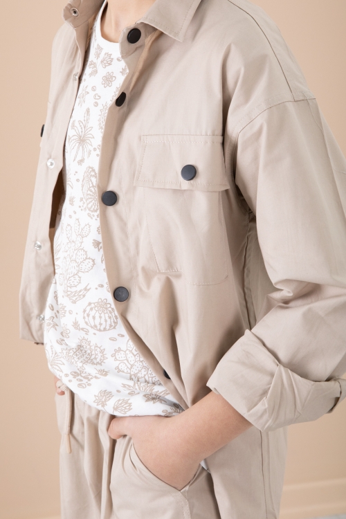 Bej Erkek Çocuk Gögüs Cepli 3lü Takım 20353