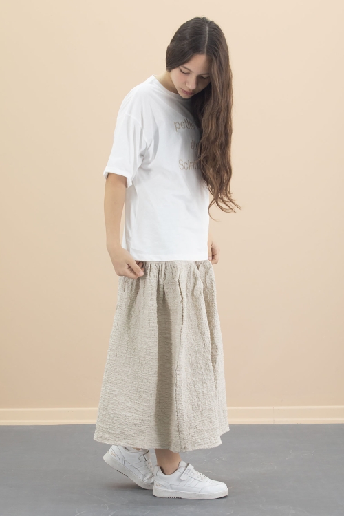 Bej Kız Çocuk Kısa Kol Tişörtlü Etekli Takım 20548