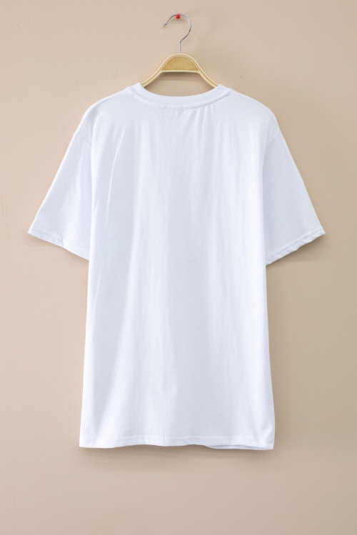 Beyaz Atatürk Baskılı Bisiklet Yaka Çocuk T-shirt Unisex 20553