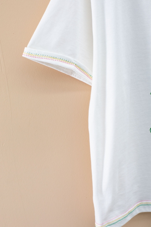 Ekru Desenli Tişörtlü Uzun Kesim Etekli Kız Çocuk Takım 20070