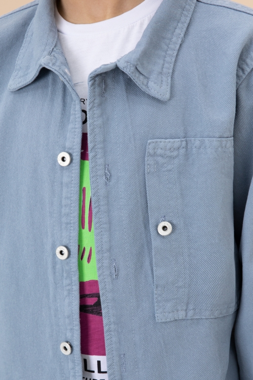 Erkek Çocuk Mavi Baskılı Tişörtlü Jean Gömlekli 2li Takım 20031