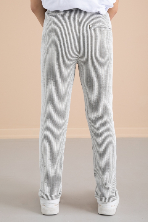 Fitilli Yeşil Çizgili Erkek Çocuk Beli Lastikli Pantolon 20374