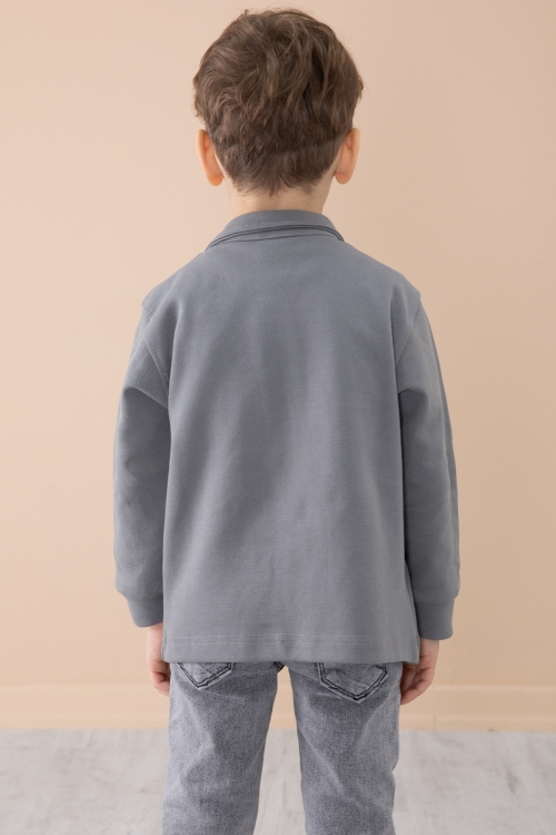 Füme Cep Kapaklı Gömlekli Jean Pantolonlu Erkek Çocuk 3lü Takım 20291