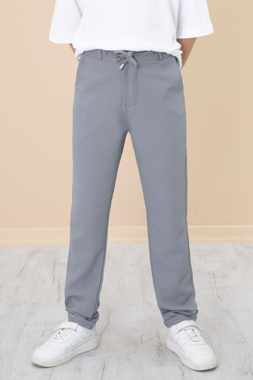 Füme Duble Paça Erkek Çocuk Jogger Kumaş Pantolon 20055