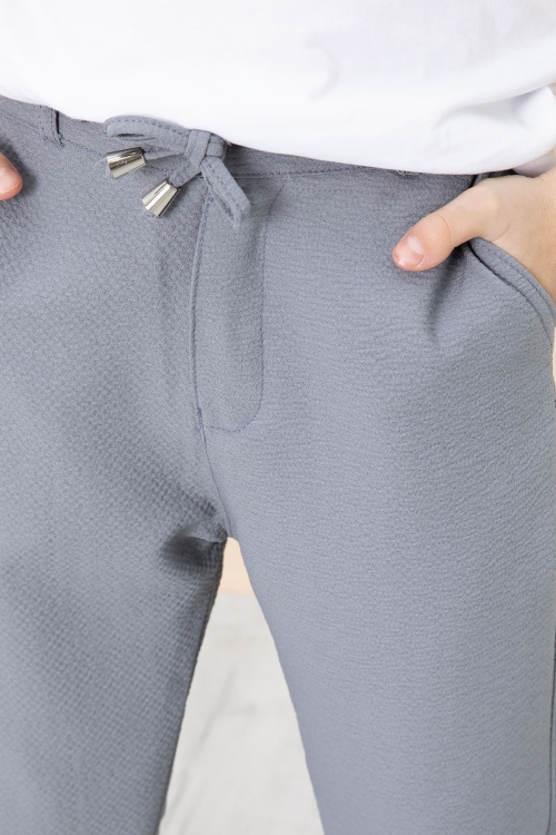 Füme Duble Paça Erkek Çocuk Jogger Kumaş Pantolon 20055