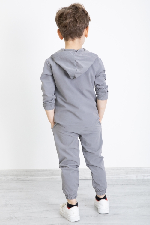 Füme Erkek Çocuk Paraşüt Kapşonlu Takım 20155
