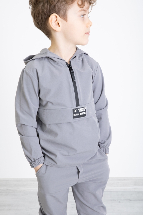 Füme Erkek Çocuk Paraşüt Kapşonlu Takım 20155