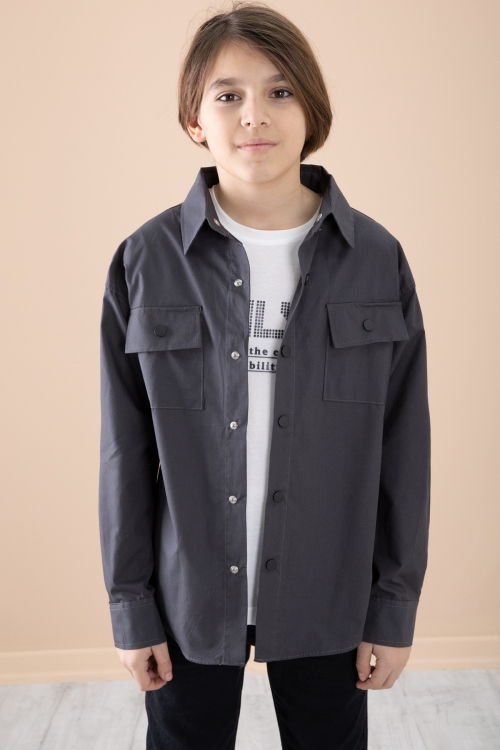 Füme Gömlek Tişörtlü Erkek Çocuk 2li Takım 20126