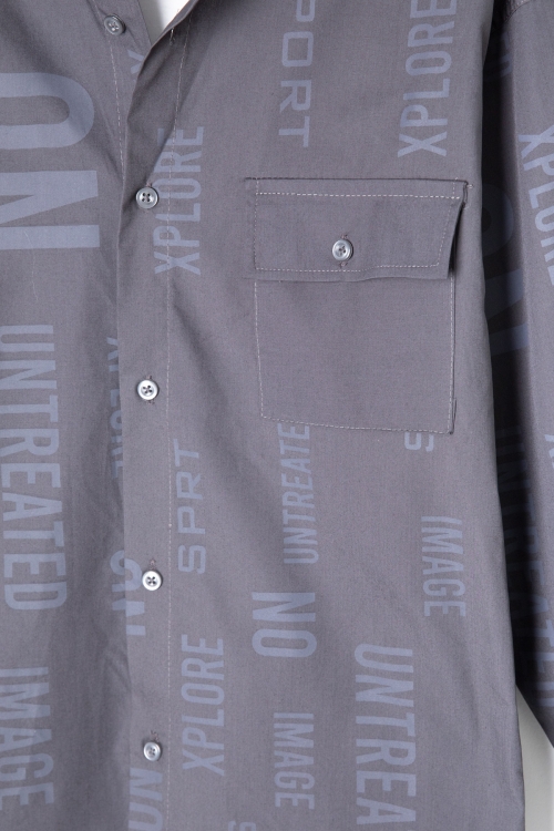 Füme Yazı Baskılı Gömlek Beyaz Tişörtlü Erkek Çocuk 2li Takım 20137