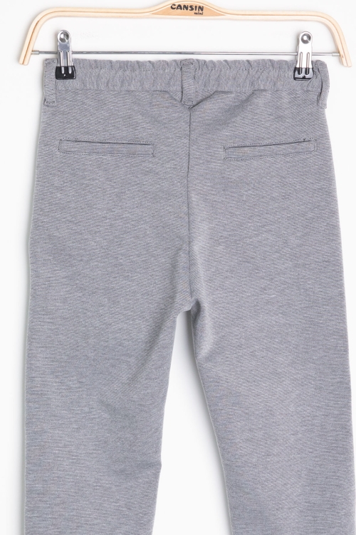 Gri Beli Lastikli Duble Paça Erkek Çocuk Jogger Kumaş Pantolon 20518