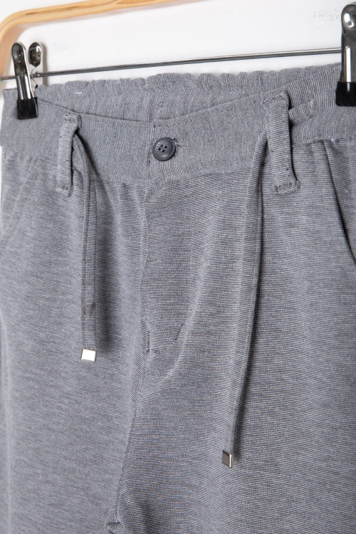 Gri Beli Lastikli Duble Paça Erkek Çocuk Jogger Kumaş Pantolon 20518