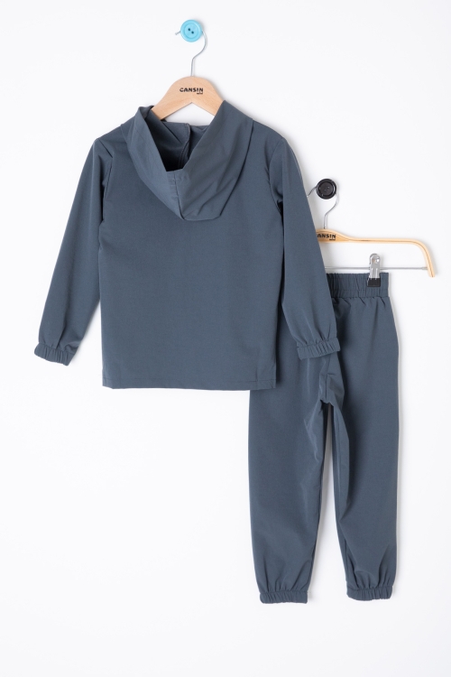 Gri Erkek Çocuk Paraşüt Kapşonlu Takım 20156