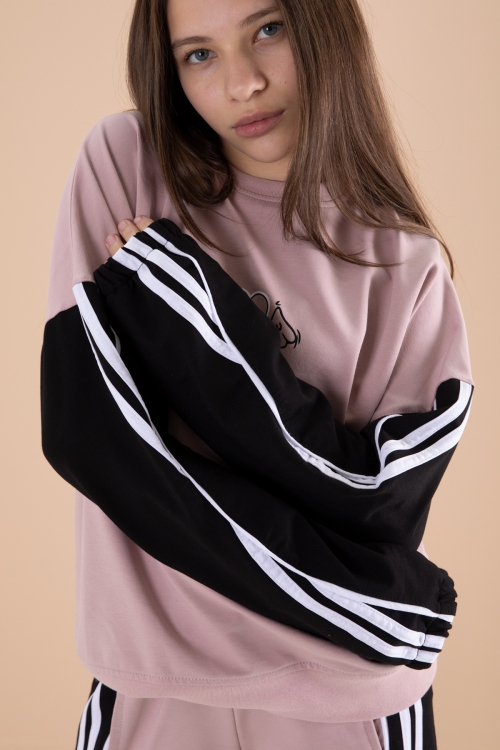 Gül Kurusu Yanları Çizgili Kız Çocuk 2li Takım 20102