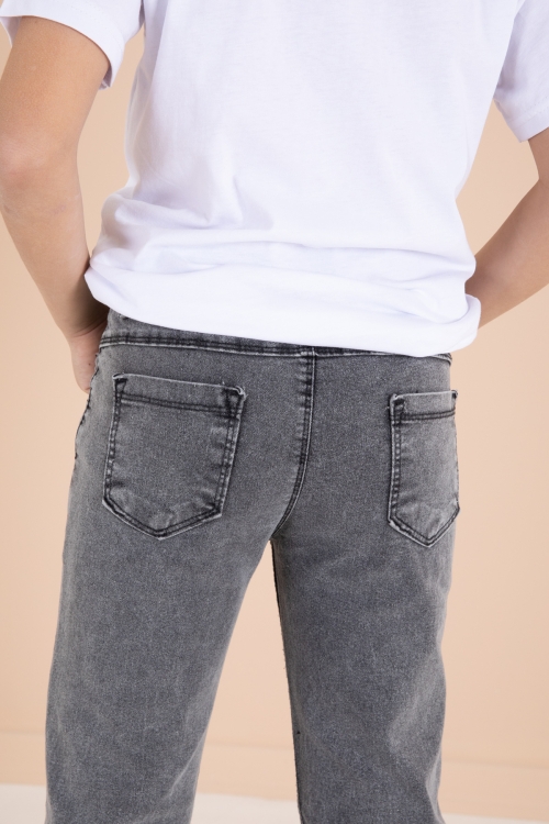 Haki Düğmeli Gömlekli Jean Pantolonlu Erkek Çocuk 3lü Takım 19970