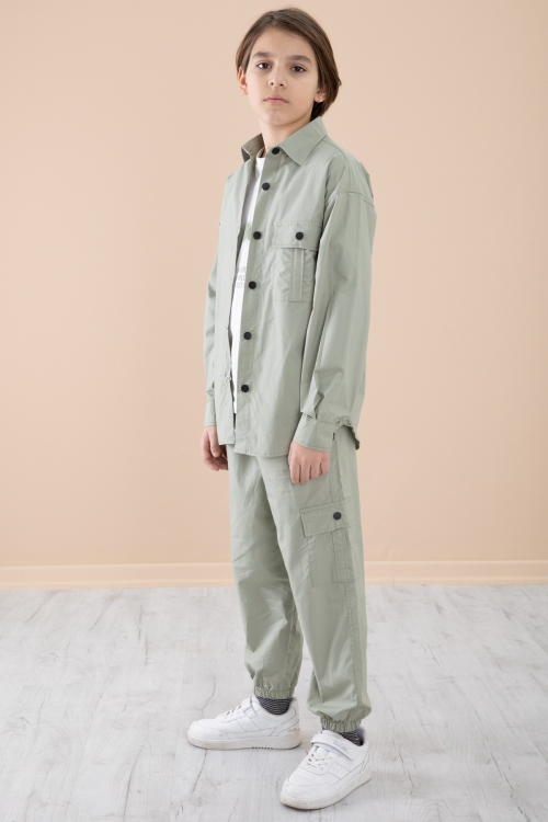 Haki Erkek Çocuk Baskılı Tişörtlü 3lü Takım 20330