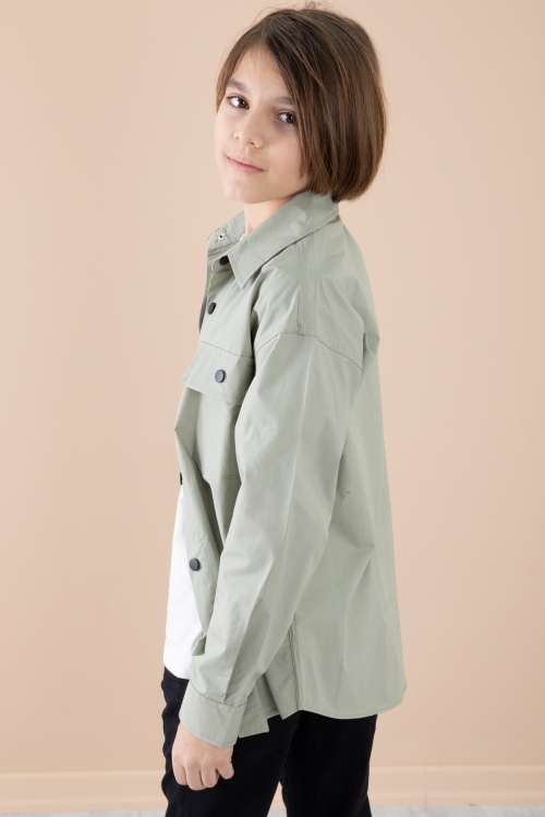 Haki Gömlek Tişörtlü Erkek Çocuk 2li Takım 20127