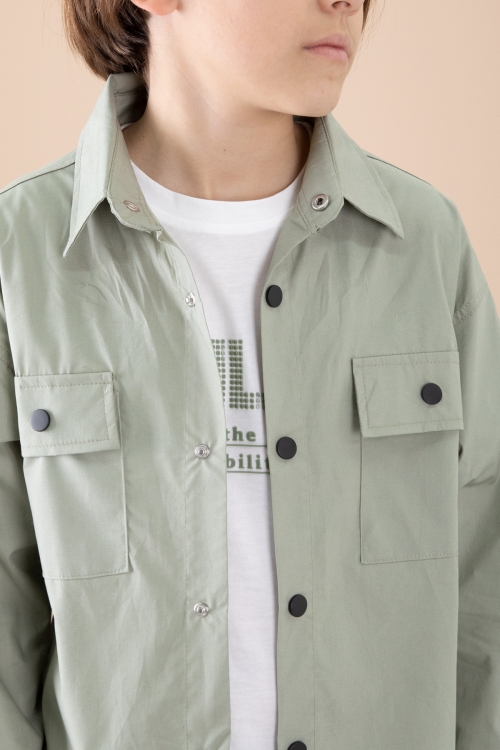 Haki Gömlek Tişörtlü Erkek Çocuk 2li Takım 20127