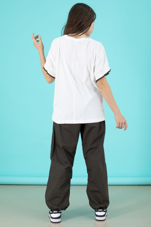 Haki Yazılı Oversize Tişörtlü Paraşüt Pantolonlu Kız Çocuk Takım 20296