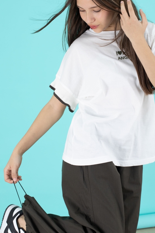 Haki Yazılı Oversize Tişörtlü Paraşüt Pantolonlu Kız Çocuk Takım 20296